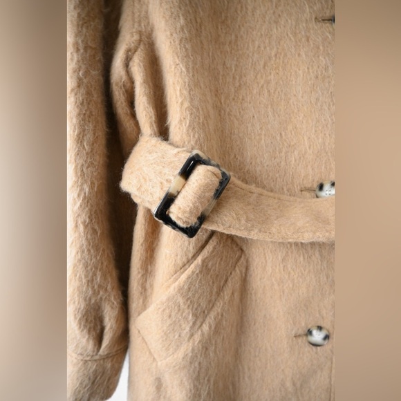 TOPSHOP Belted Wool Blend Coat - Picture 4 of 5